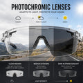UV400 Photochromic Polarized Safety Glasses - Impact Resistant Outdoor Sports and Work Eyewear