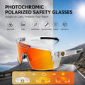 UV400 Photochromic Polarized Safety Glasses - Impact Resistant Outdoor Sports and Work Eyewear