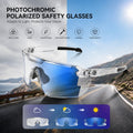 UV400 Photochromic Polarized Safety Glasses - Impact Resistant Outdoor Sports and Work Eyewear